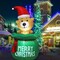 5 Feet Christmas Inflatable Bear with Santa's Bag Lighted Blow Up Christmas Yard Decoration with Built in Fan and Anchor Ropes (Bear with Gift Bag)